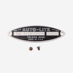 Autolite Starter Motor Data Plate (Pre Stamped)